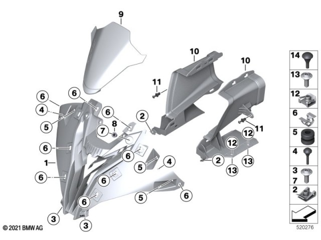 Embellecedor ram air central Bmw S1000 RR 2021 - 2025