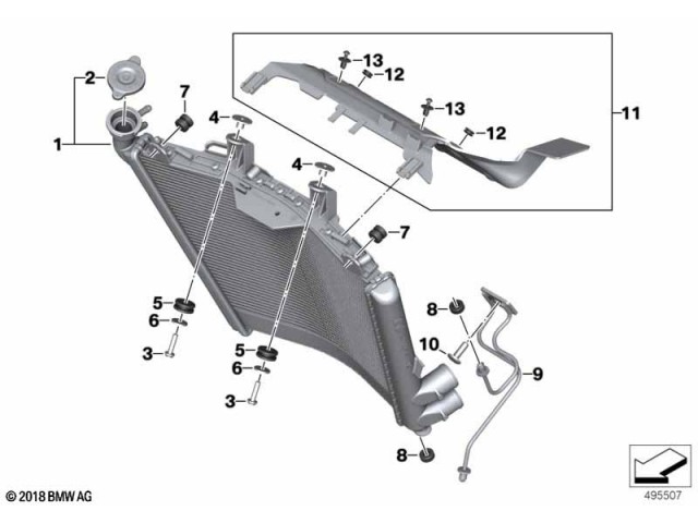 Cubre radiador Bmw S1000 RR 2021 - 2025