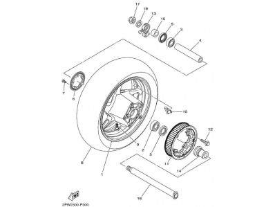 Corona correa trasera Yamaha TMAX 530 ABS 2015 - 2016