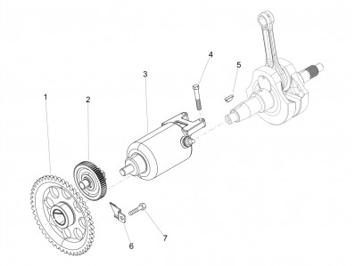 Piñon doble motor arranque Aprilia SX 125 2021 - 2024