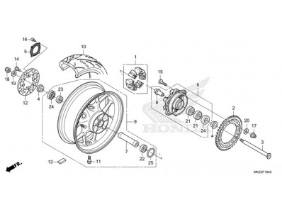 Corona abs trasera Honda CBR600RR 2024 - 2025