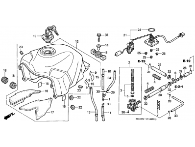 Aforador  Honda Transalp 650 2000 - 2004