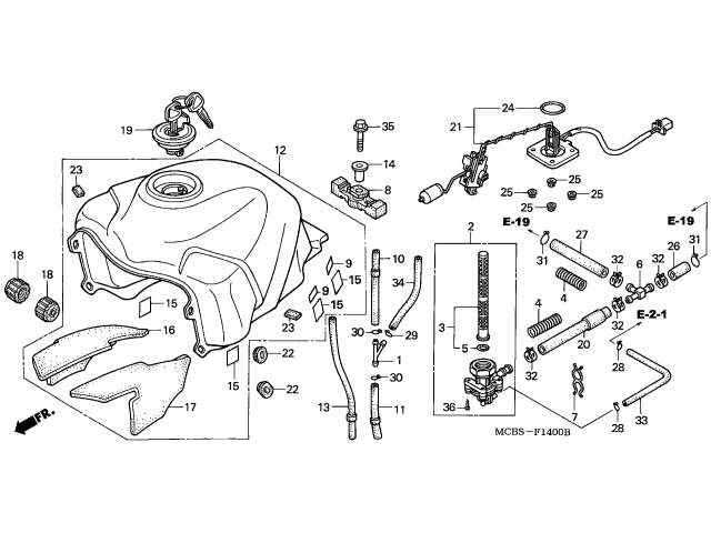 Aforador  Honda Transalp 650 2000 - 2004