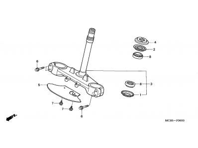 Embellecedor tija inferior Honda Transalp 650 2000 - 2004