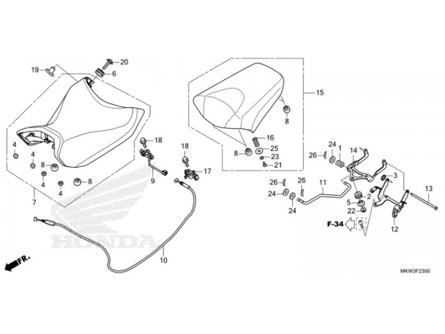 Asiento pasajero Honda NC 750 X DCT 2021 - 2024