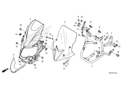 Carenado superior central faro Honda NC 750 X DCT 2021 - 2024