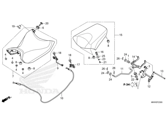 Cable cerradura asiento Honda NC 750 X DCT 2021 - 2024
