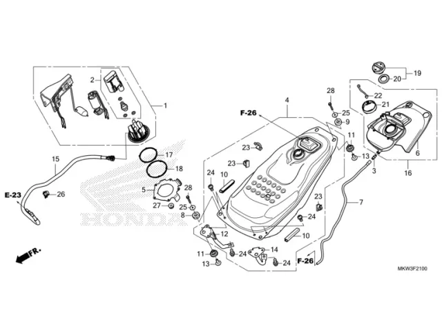 Depósito gasolina cubierta Honda NC 750 X DCT 2021 - 2024
