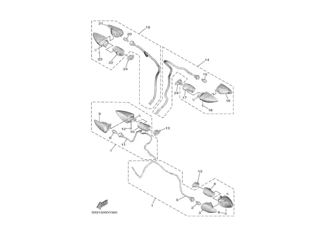 Intermitente trasero derecho Yamaha Tricity 300 2021 - 2024