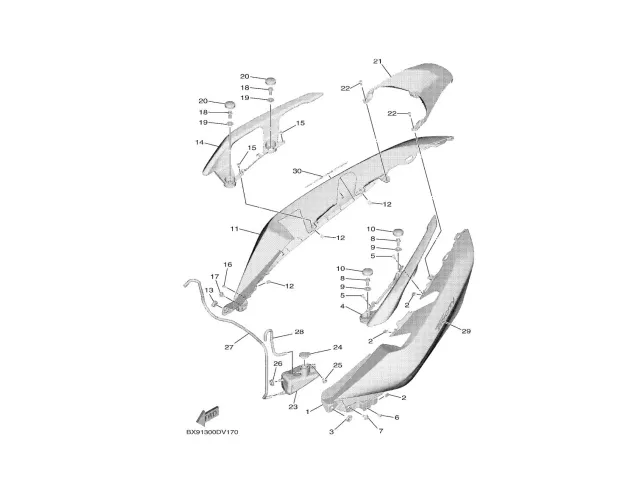 Asidero colin izquierdo Yamaha Tricity 300 2021 - 2024