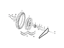 Eje rueda trasera Keeway Keeway RKS 125 2024 - 2026