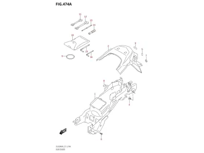 Aleta porta matricula Suzuki DL V-Strom 650 2021 - 2025