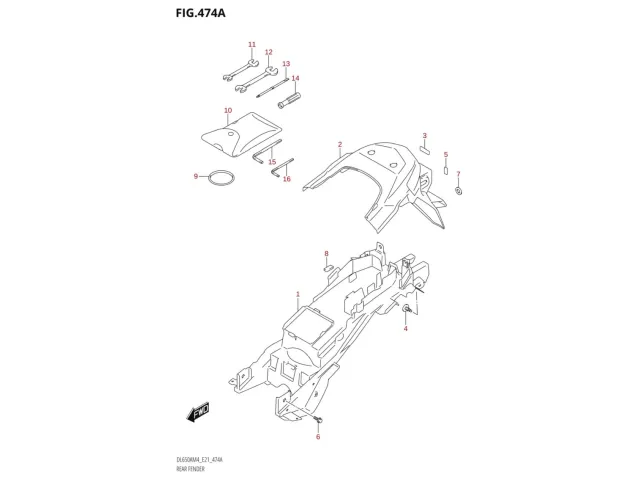 Aleta porta matricula Suzuki DL V-Strom 650 2021 - 2025