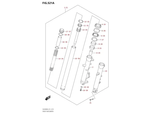 Barra completa izquierda Suzuki DL V-Strom 650 2021 - 2025