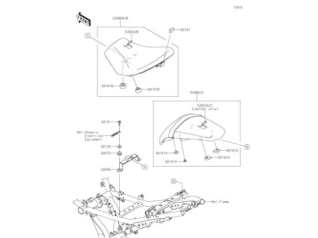 Asiento pasajero Kawasaki Z650 2020 - 2025