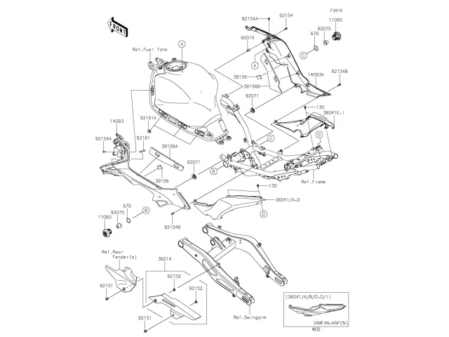 Cacha izquierda Kawasaki Z650 2020 - 2025