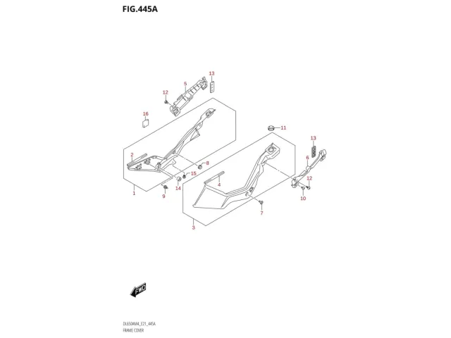 Embellecedor subchasis izquierdo Suzuki DL V-Strom 650 2021 - 2025