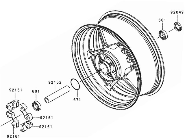 Rueda delantera magnesio usado motogp MARCHESINI R1 1000 2009-2011  repuestos de motos
