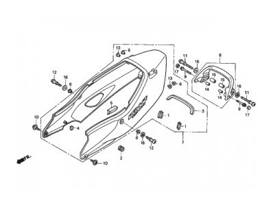 Aleta pase rueda inferior ERMAX ZX 9 R 900 2000-2001