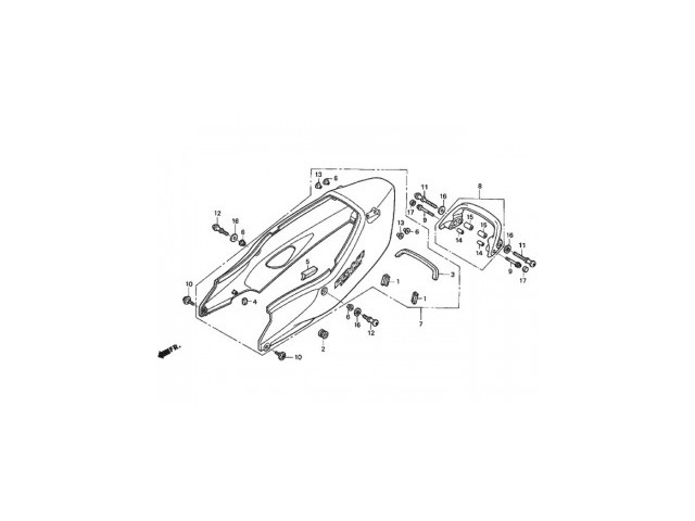 Aleta pase rueda inferior ERMAX ZX 9 R 900 2000-2001