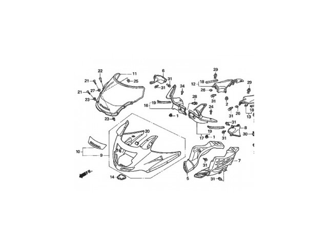 aleta delantera fibra standar lacomoto cbr rr 600 2003 2005