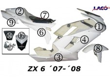 Carenado Circuito pro amarillos kawasaki zx-6r 2007-08