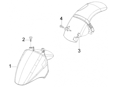 Aleta Delantera Piaggio Fly 125 4T del  2005 al 2012