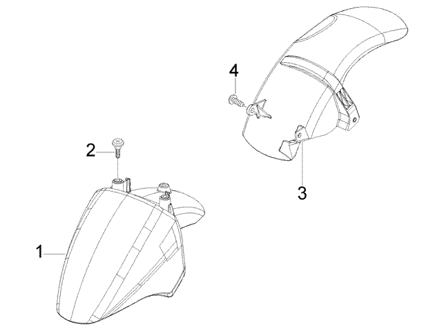 Aleta Delantera Piaggio Fly 125 4T del  2005 al 2012