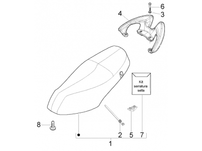 Asidero colin PIAGGIO FLY 125 2005-2012 Recambio Ocasion