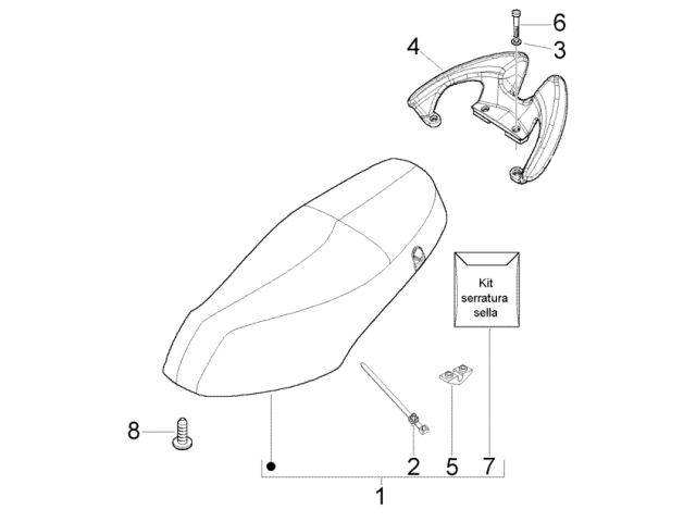 Asidero colin PIAGGIO FLY 125 2005-2012 Recambio Ocasion