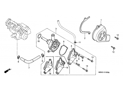 Bomba agua HONDA CBR 600 1999-2001  segunda mano