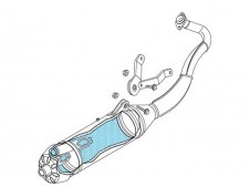 Silencioso nuevo leovince piaggio zip 50 2t y aprilia sr 50 motard 2000 - 2012 2t