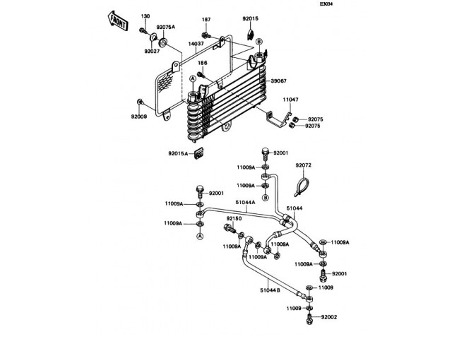Radiador aceite KAWASAKI ZZR 1100 1993-2001  recambio moto