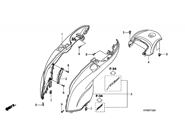 Cacha derecha blanca HONDA SH 300 ABS 300 2008-2012  segunda mano