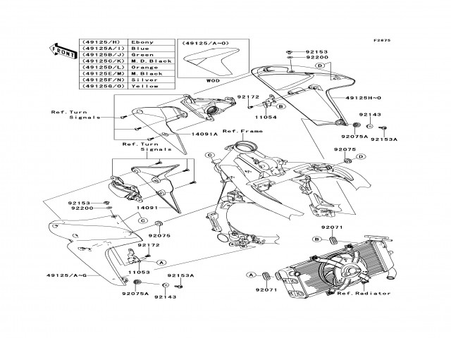 BOCA TIBURON DERECHA Kawasaki er6n abs 650 2005 - 2008