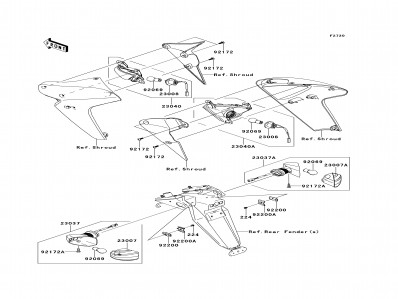 INTERMITENTE TRASERO DERECHO Kawasaki er6n abs 650 2005 - 2008