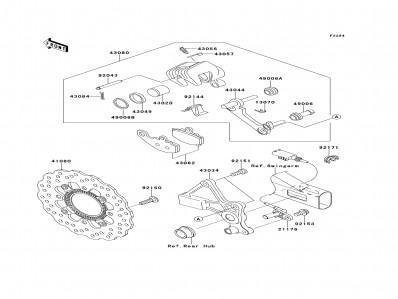 DISCO FRENO TRASERO Kawasaki er6n abs 650 2005 - 2008