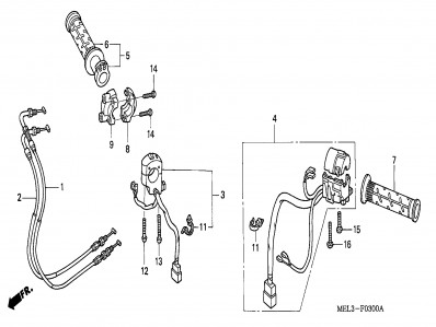 Cable acelerador Honda cbr 1000 rr 2004 - 2005