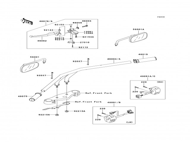 Piña luces derecha Kawasaki Vulcan 900 custom 2008 - 2011