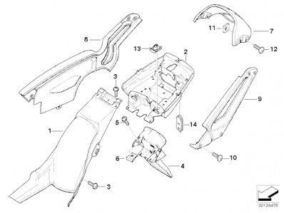 Soporte aleta porta matricula Bmw f65 gs 650 cc 2003 - 2004