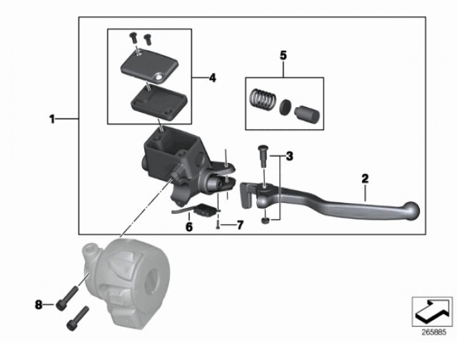 Interruptor freno delantero Bmw f65 gs 650 cc 2003 - 2004