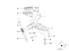 Soporte estribera delantero izquierdo Bmw f65 gs 650 cc 2003 - 2004