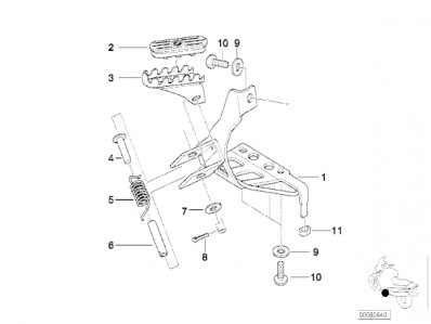 Soporte estribera delantero izquierdo Bmw f65 gs 650 cc 2003 - 2004