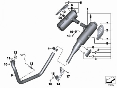 Protector silencioso derecho Bmw f65 gs 650 cc 2003 - 2004