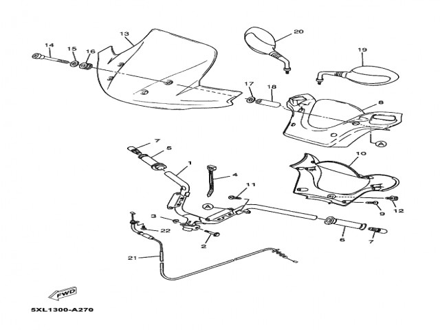 Embellecedor manillar trasero Yamaha majesty 125 2001-2006