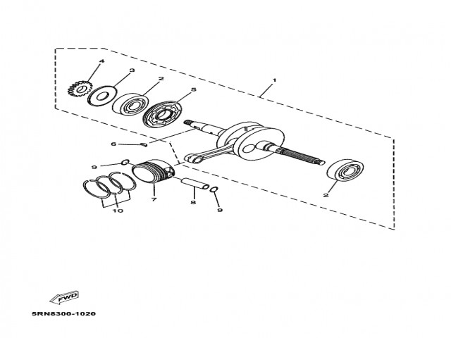 Cigueñal completo Yamaha majesty 125 2001-2006