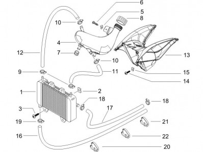 radiador Piaggio nrg 50 power dt 2007 - 2012