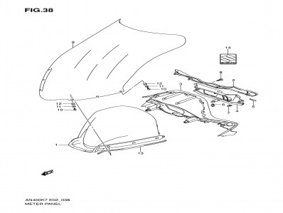 Embellecedor cerradura clausor Suzuki burgman 400 2007-2013