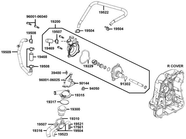 Bomba agua Kymco xciting 500, I evo, i r abs, i (afi) 2005 - 2017
