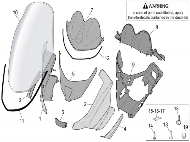 Embellecedor cupula Aprilia arrecife 500 2003-2004
